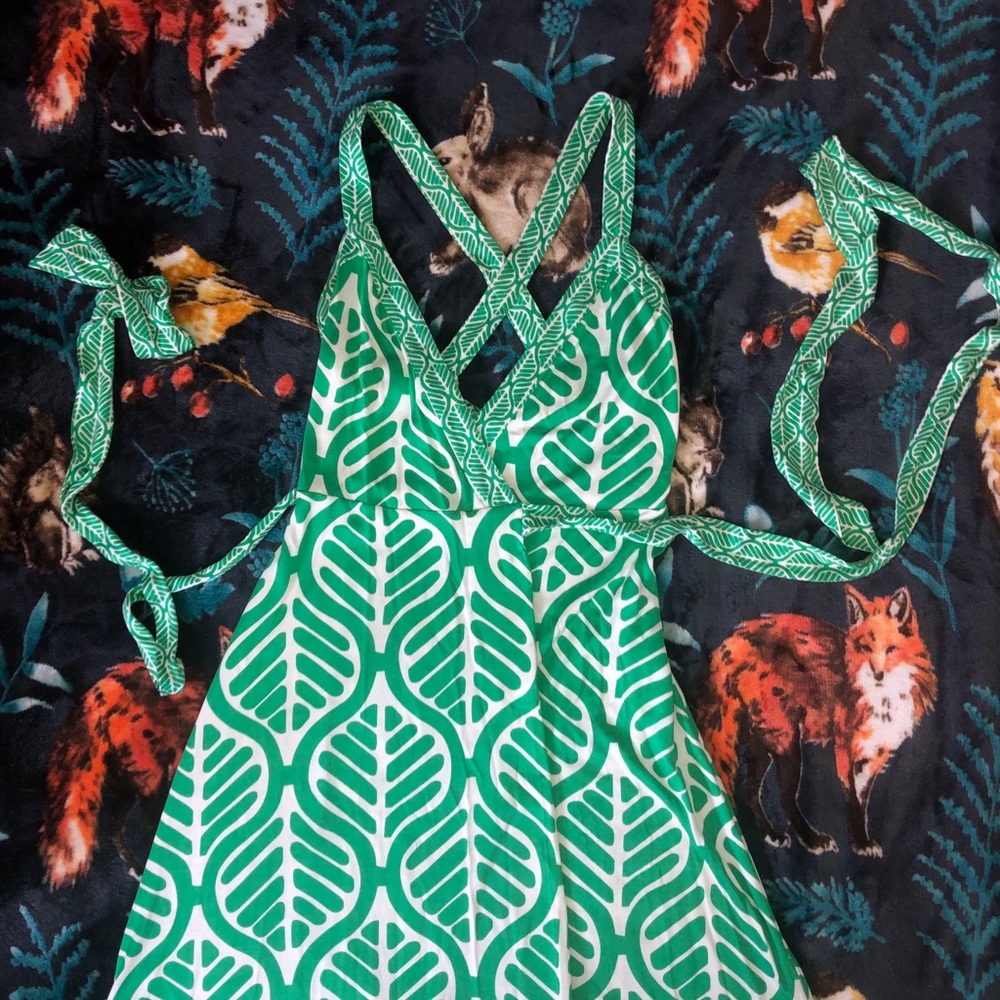 Vintage Diane Furstenberg tropical wrap silk dress